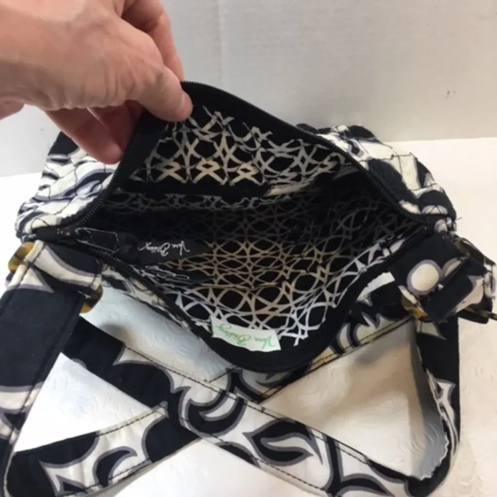 Vera Bradley Black & White Quilted Adjustable Shoulder Bag